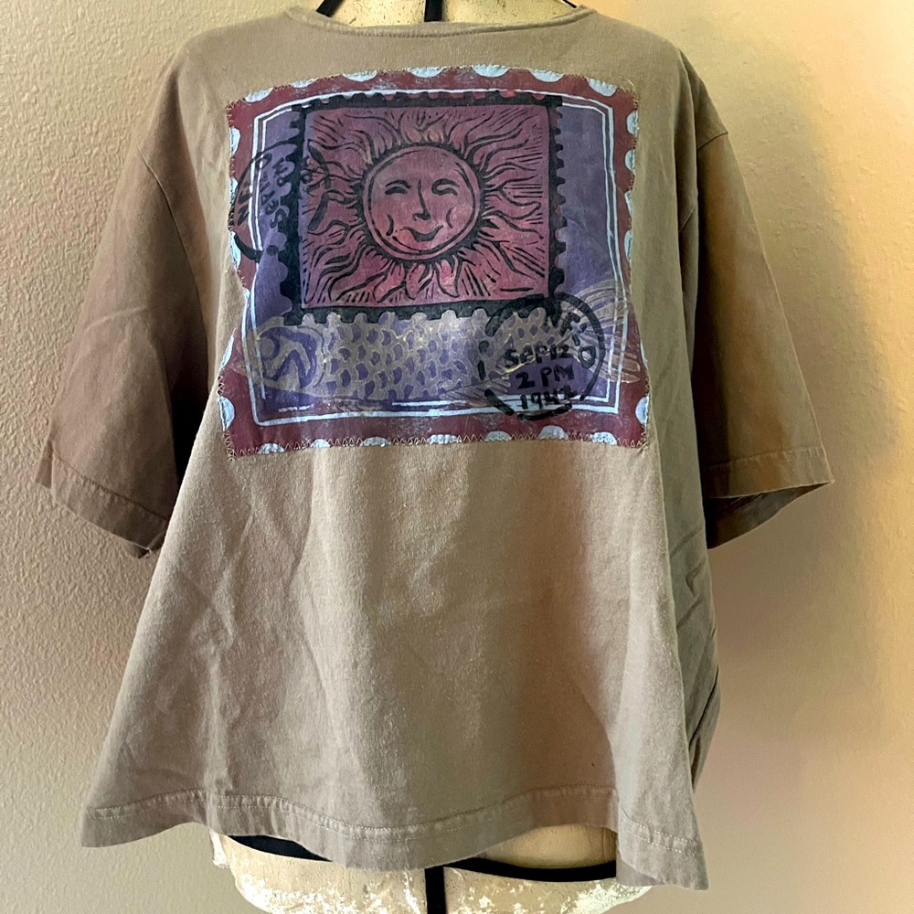 Blue Fish hand printed top